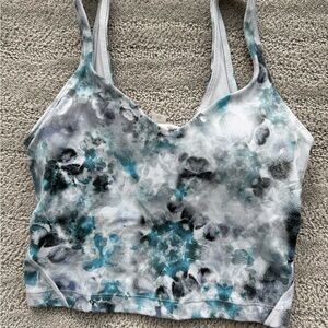 LuluLemon Align Stylish Blue and Gray Patterned Sports Bra